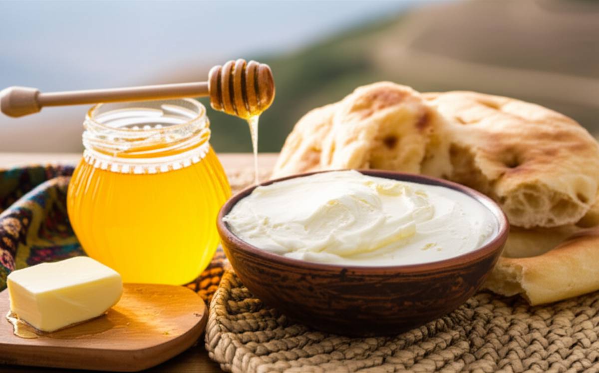 صبحانه سرعین با کره، سرشیر و عسل - سوغات اصیل